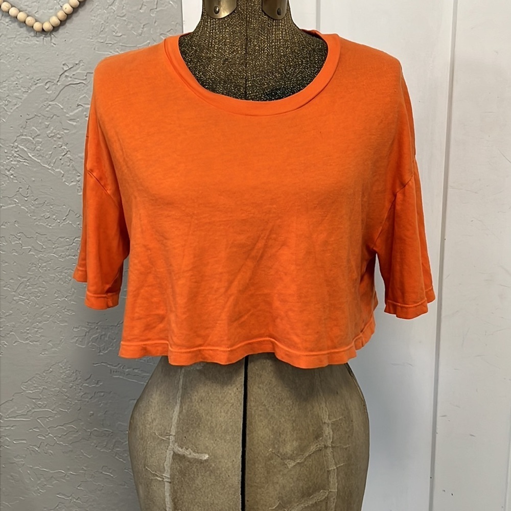 REFORMATION ORANGE CROP TOP ORGANIC SIZE COTTON SMALL